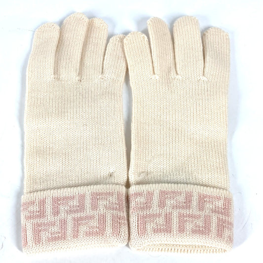 FENDI Zucca Wool Gloves for Women, Pink
