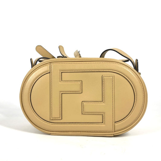 FENDI 8BS058 Small Orlock Mini Camera Case, a crossbody camera case. This 2-way bag can be used as a handbag or shoulder bag. Available in beige leather.