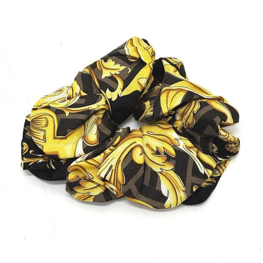 FENDI Versace collaboration Versace Fendace FENDACE hair accessory hair tie Zucca scrunchie silk women's black