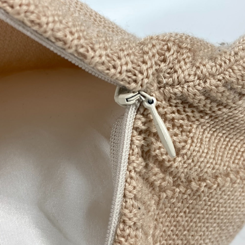 FENDI knit logo Zucca pillow, interior cushion, knit, women's, beige