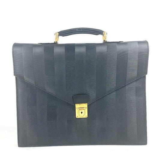 FENDI Pecan Handbag, Document Bag, Briefcase, Business Bag, PVC, Men's, Black