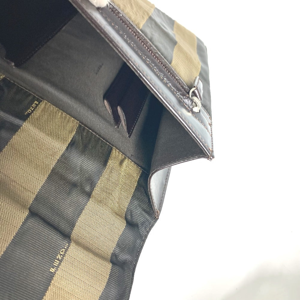 Vintage FENDI Pecan briefcase, handbag, tote bag, and business bag in brown nylon and leather for men.