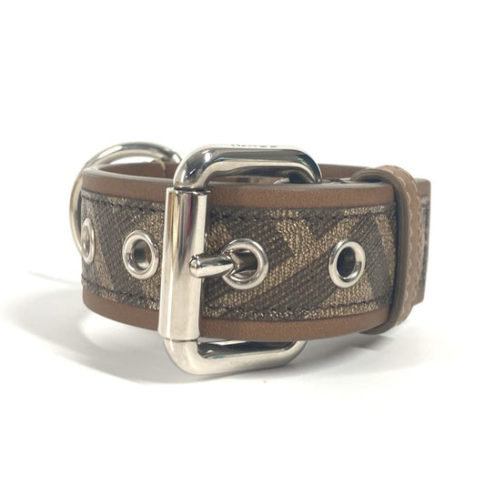 FENDI 8AC016 ズッカ ドッグカラー ペット わんちゃん 犬 猫 キャット ペットカラー 首輪 レザー ユニセックス ブラウン - brandshop-reference