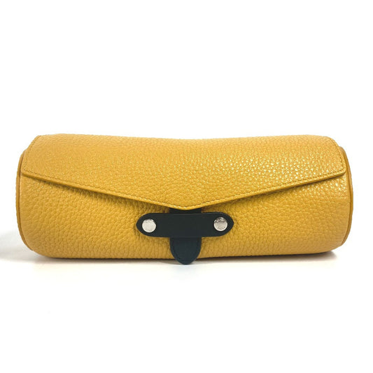 FENDI ロゴ ウォッチケース 時計ケース ポーチ ポーチ レザー ユニセックス イエロー - brandshop-reference