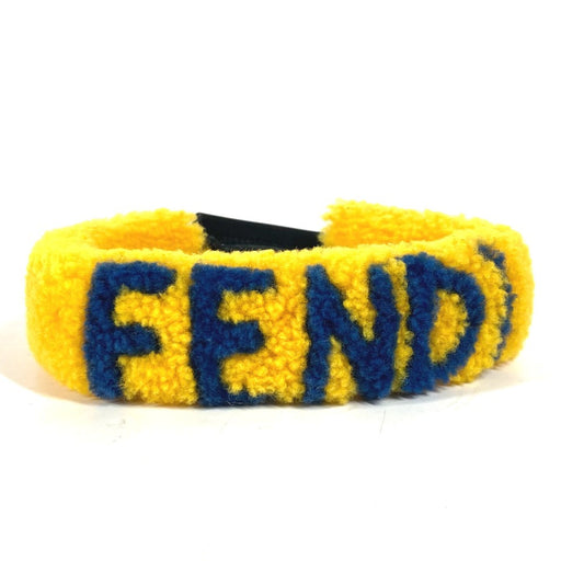 FENDI Eyewear Sunglasses Logo Eyeglass Strap Glasses Cord Boa Strap Fur Unisex Yellow