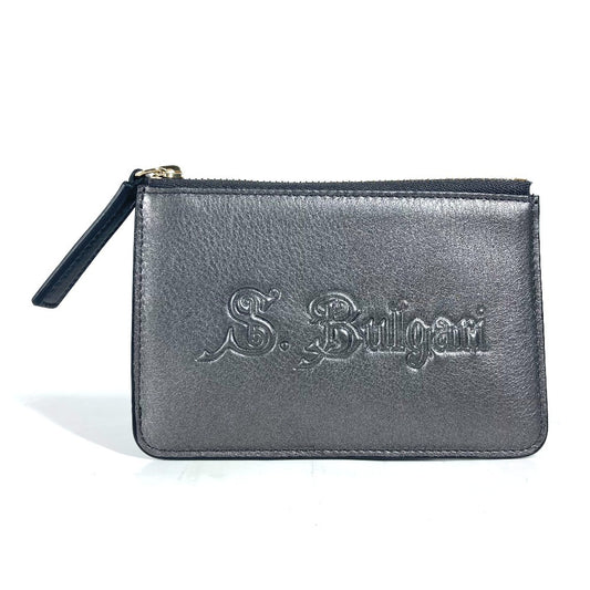 BVLGARI S.bvlgari ロゴ 財布 小銭入れ キーリング付き コインケース レザー ユニセックス シルバー系 - brandshop-reference