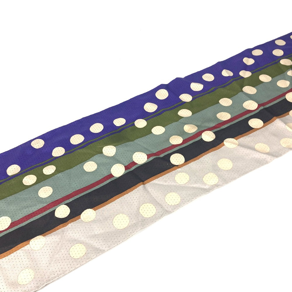 LOUIS VUITTON ドット 水玉 LVロゴ フリンジ ショール マフラー ストール シルク レディース - brandshop-reference