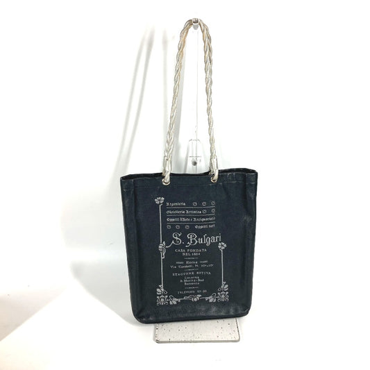 BVLGARI S.Bulgari Logo Vertical Tote Bag, Leather Shoulder Bag, Black, Women's