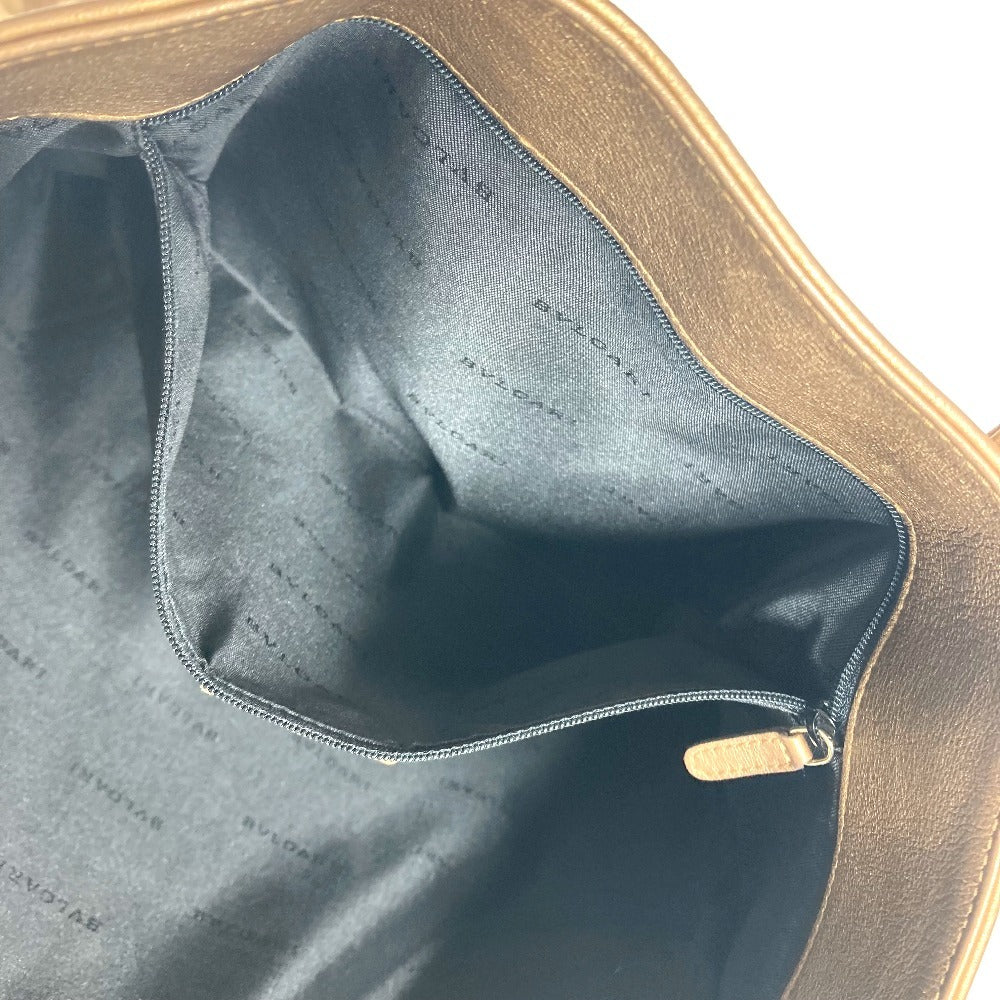 BVLGARI logo S.Bulgari handbag, vertical tote bag, leather, unisex, gold