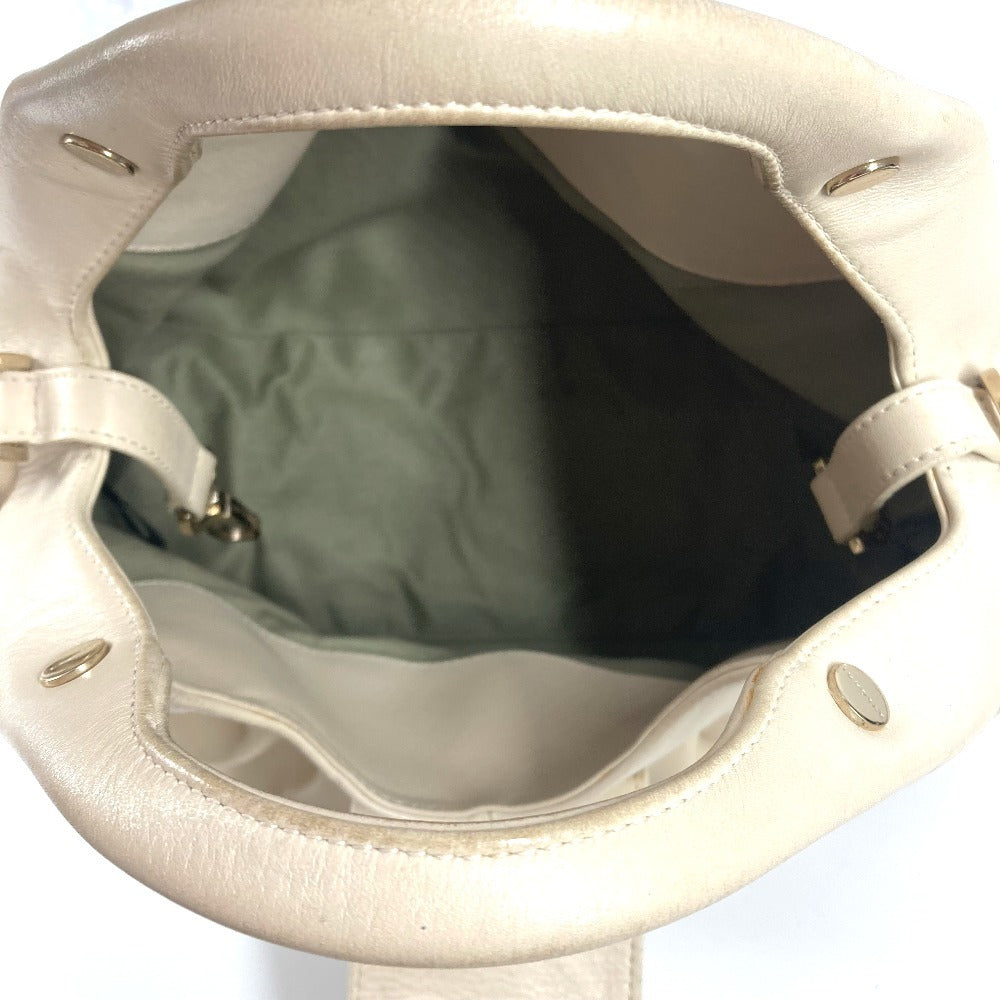 BVLGARI Chandra logo handbag, leather, women's, beige