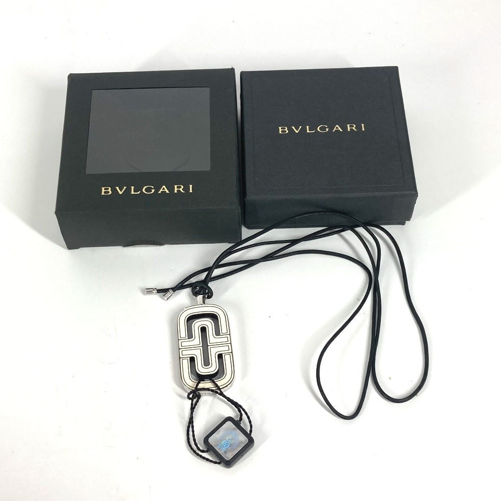 BVLGARI Parentesi logo accessory necklace in leather, unisex, white