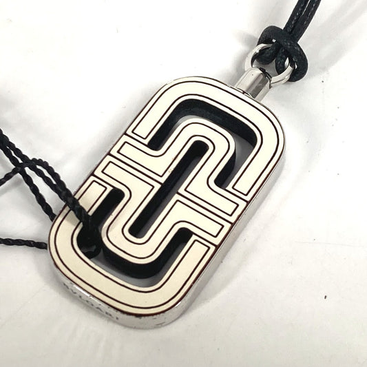 BVLGARI Parentesi logo accessory necklace in leather, unisex, white