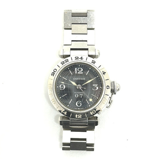 CARTIER W31049M7 Pasha C Meridian Big Date Automatic Watch, Stainless Steel, Women's, Silver