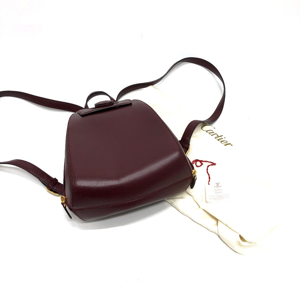 CARTIER マストライン リュックサック ハンドバック バック リュックサック レザー レディース ワインレッド - brandshop-reference