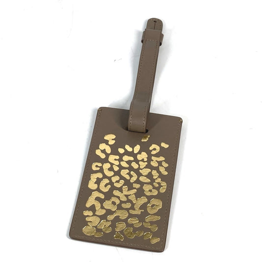 CARTIER パンテール 豹 ヒョウ レオパード チャーム キーホルダー ネームタグ レザー ユニセックス ベージュ