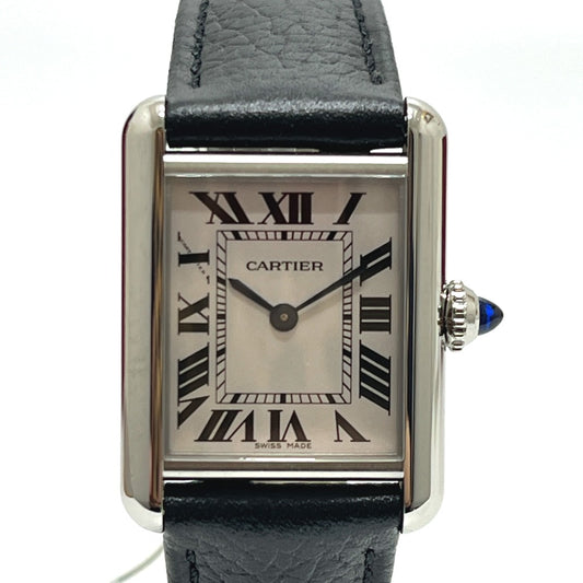 CARTIER WSTA0089 Tank Must SM Solar Beat Solar Quartz Watch, Stainless Steel, Women's, Silver