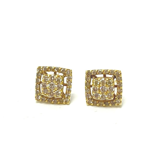Jewelry K18 Square Diamond Melee Diamond Jewelry Accessories Earrings K18 Women's Gold