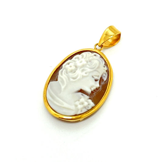 Jewelry K18 Cameo Accessory Necklace Top Profile Pendant Top K18 Women's Gold