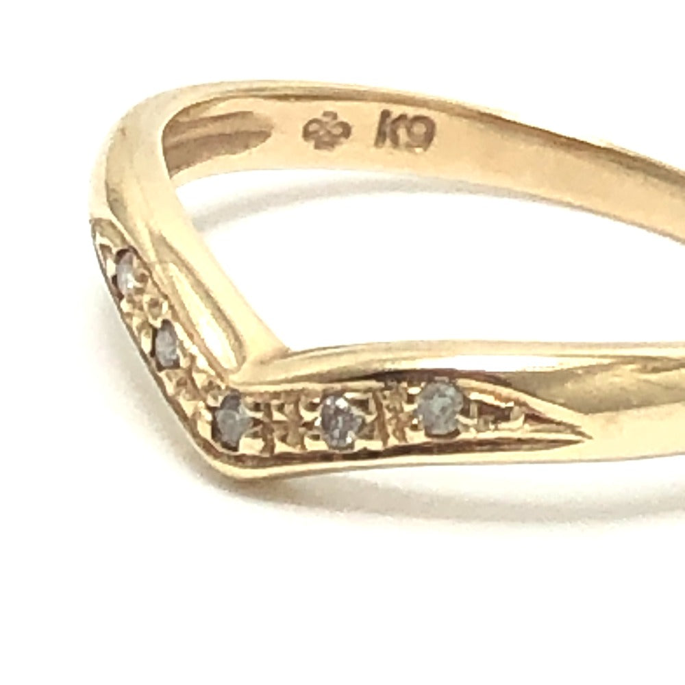 jewelry K9 D0.04ct アクセサリー ダイヤモンド V字 イエローゴールド リング・指輪 K9 レディース ゴールド