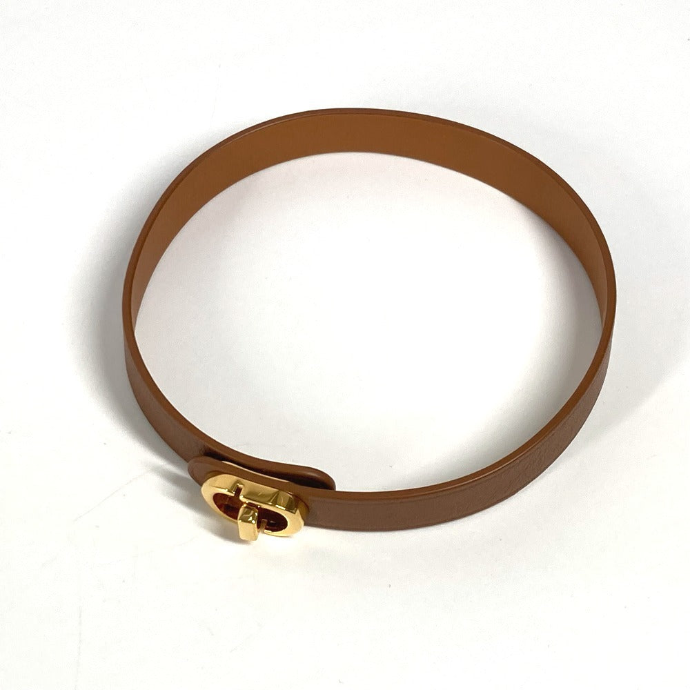 Dior CDロゴ 2重ブレスレット アクセサリー ブレスレット レザー レディース ブラウン