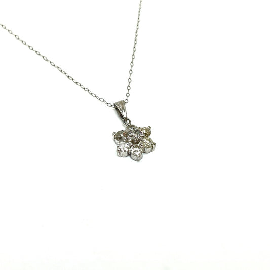 jewelry Pt850 1.03ct フラワーモチーフ アクセサリー ネックレス レディース シルバー - brandshop-reference