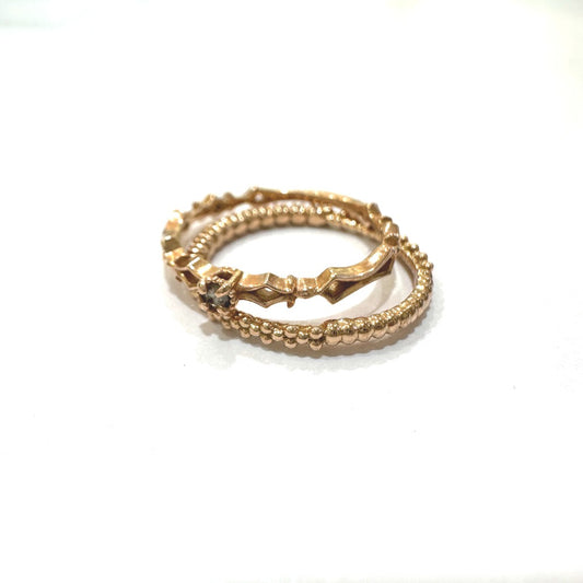 Jewelry K10PG Design Accessory Diamond Double Ring K10PG Women's Gold