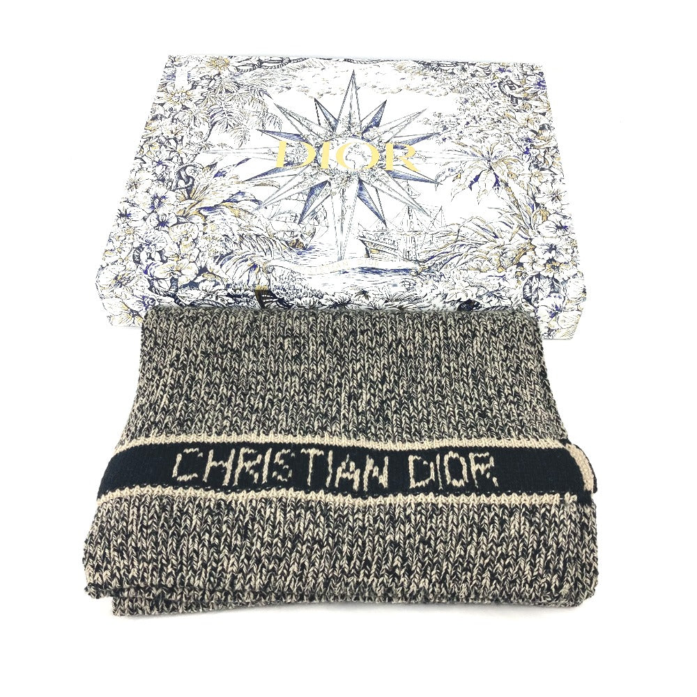 Dior 25DWI214S007 Logo Scarf Wool/Cashmere Women's Black