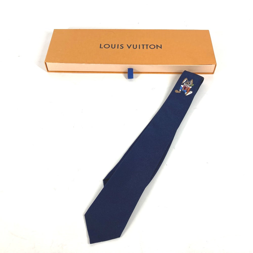 LOUIS VUITTON M78032 Rabbit Animal Cravate LV Rabbit Accessory Silk Tie Men's Navy