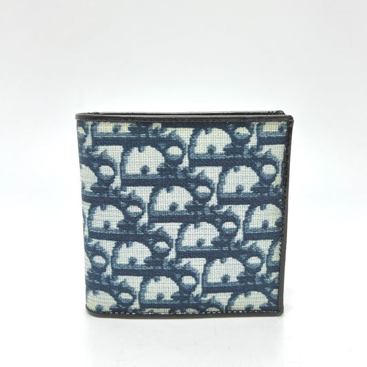 Christian Dior トロッター 財布 ウォレット 折り畳み 2つ折り財布 PVC レディース ブルー