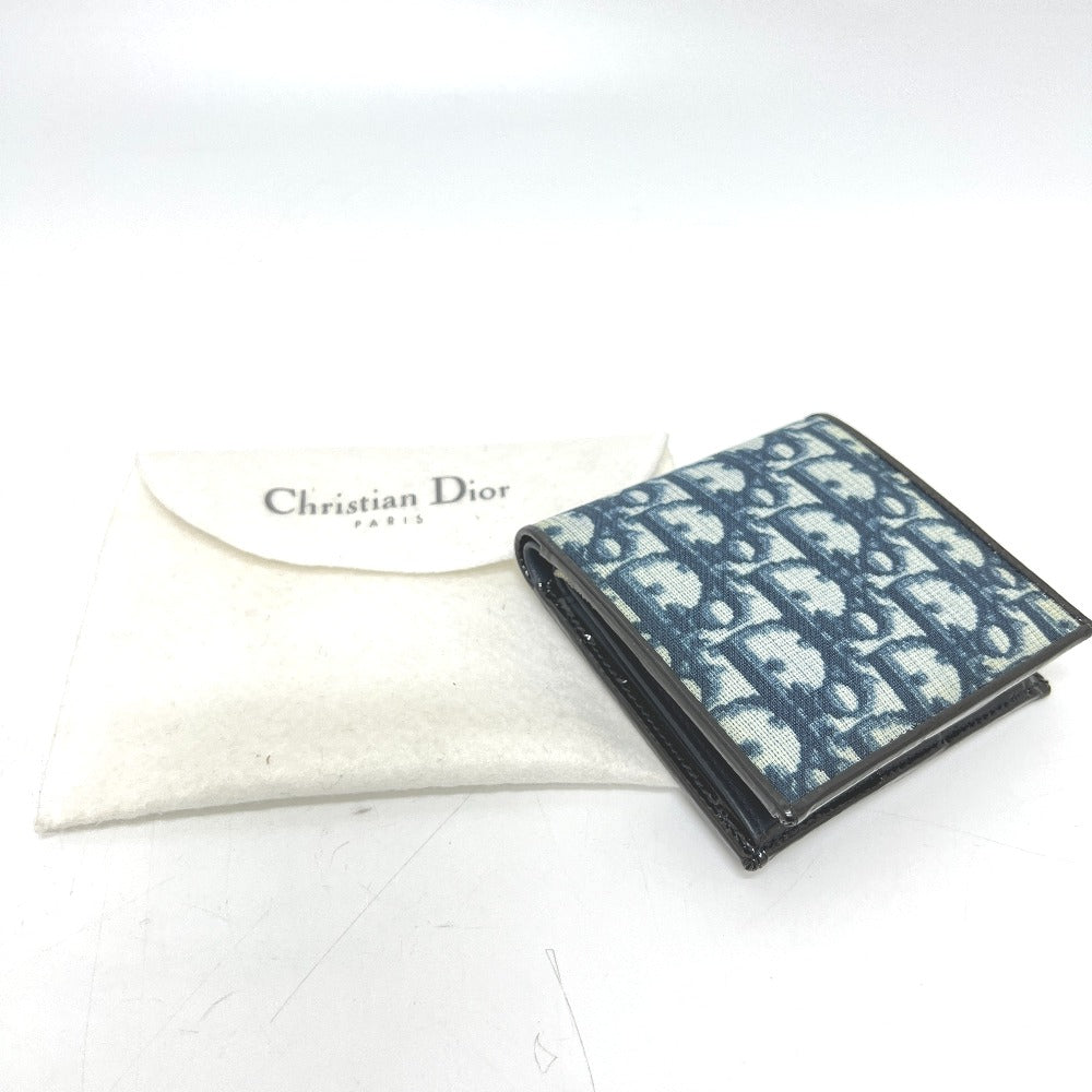 Christian Dior トロッター 財布 ウォレット 折り畳み 2つ折り財布 PVC レディース ブルー