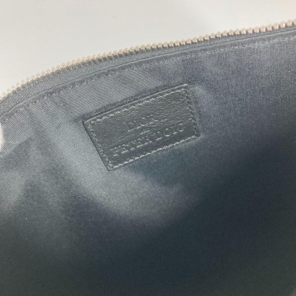 Dior Peter Doig logo pouch clutch bag in nylon, black.