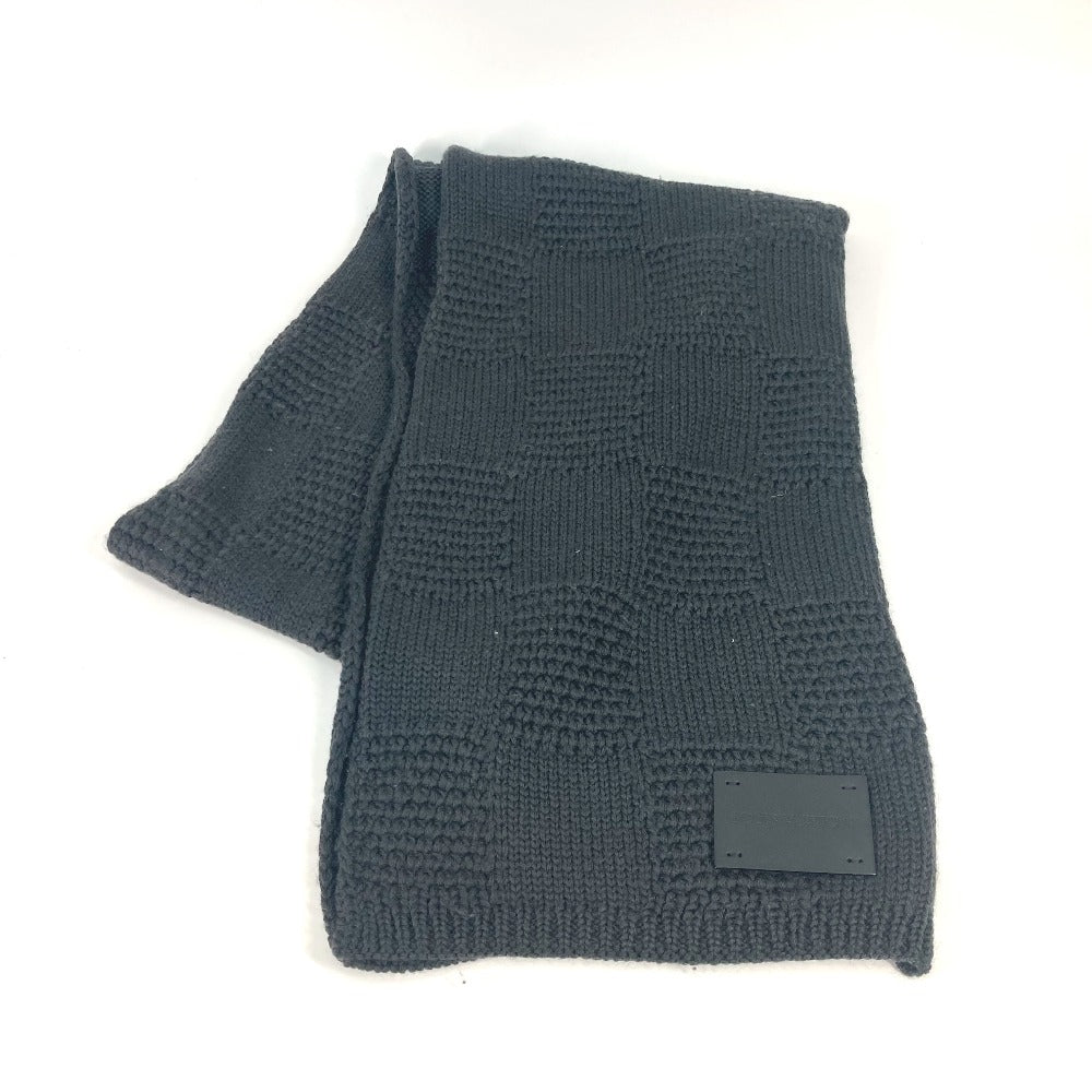 LOUIS VUITTON Leather Tag Leather Tag Damier Muffler Wool Men's
