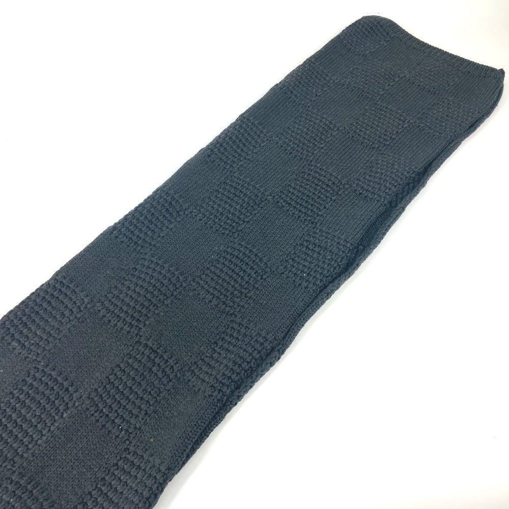 LOUIS VUITTON Damier Wool Scarf, Men's, Gray, Leather Tag
