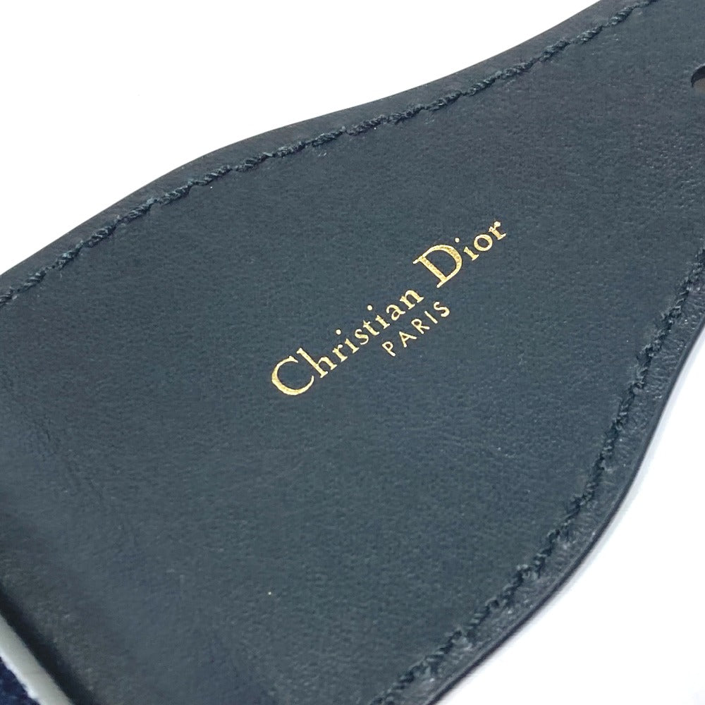 Dior B0003CBTE_M928 CD金具 エンブロイダリー キャンバス ロゴ ズボン用ベルト ベルト コットン レディース ネイビー×ベージュ