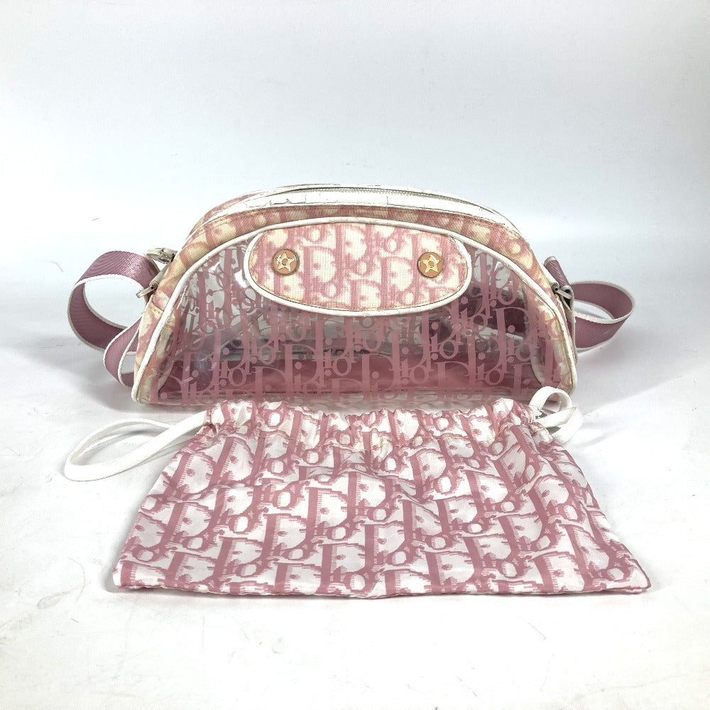 Dior ロゴ トロッター 斜め掛け カバン 巾着ポーチ付き ショルダーバッグ PVC レディース ピンク - brandshop-reference