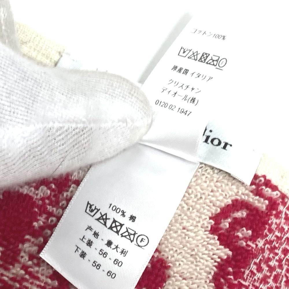 Dior 21JOU800IXGS フリンジ アニマル リバースストワルトゥジュイ ビーチタオル インテリア ブランケット コットン ユニセックス レッド×ホワイト - brandshop-reference