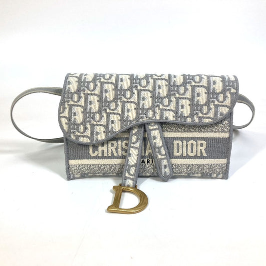 Dior オブリーク SADDLE サドル スリムポーチ エンブロイダリー カバン バッグ ボディバッグ ショルダーバック ウエストバッグ ジャガード メンズ グレー - brandshop-reference
