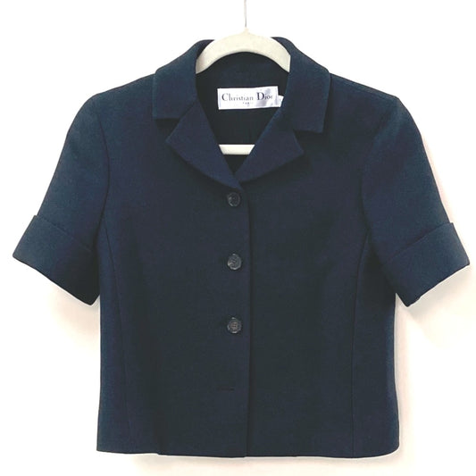 Dior 221V23A1162 2022 Model Tailored Short Sleeve Jacket, Wool, Women's, Black