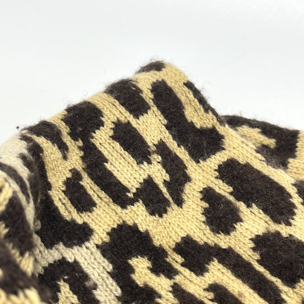 Christian Dior 154S02AM006 Leopard pattern Ribbon Apparel Tops sweater Cashmere Brown Used