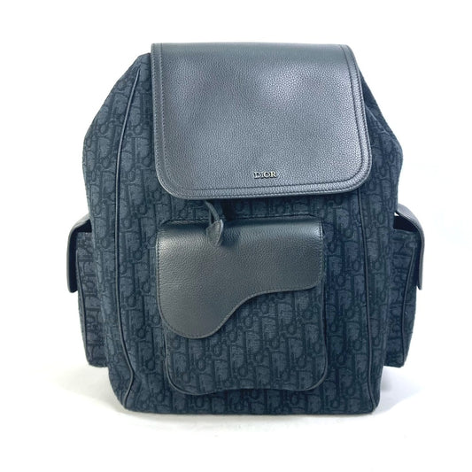 Dior 1ADBA161YKS 23SS サドル オブリーク バックパック カバン リュックサック キャンバス/レザー メンズ ネイビー - brandshop-reference