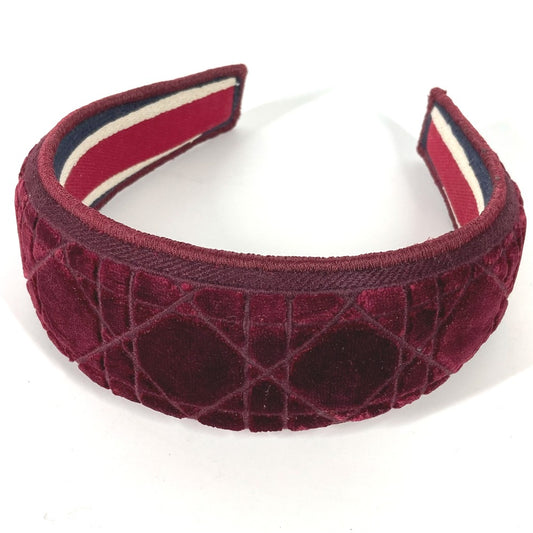 Dior Cannage Hair Accessory Headband, Velvet, Women's, Wine Red
