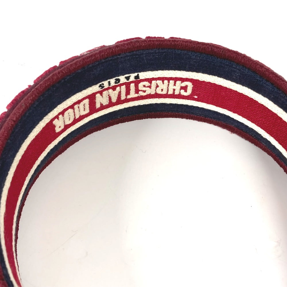 Dior Cannage Hair Accessory Headband, Velvet, Women's, Wine Red