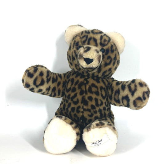 Dior Leopard Print Teddy Bear Doll, Soft Toy, Cotton, Brown, for Kids, Interior Decor