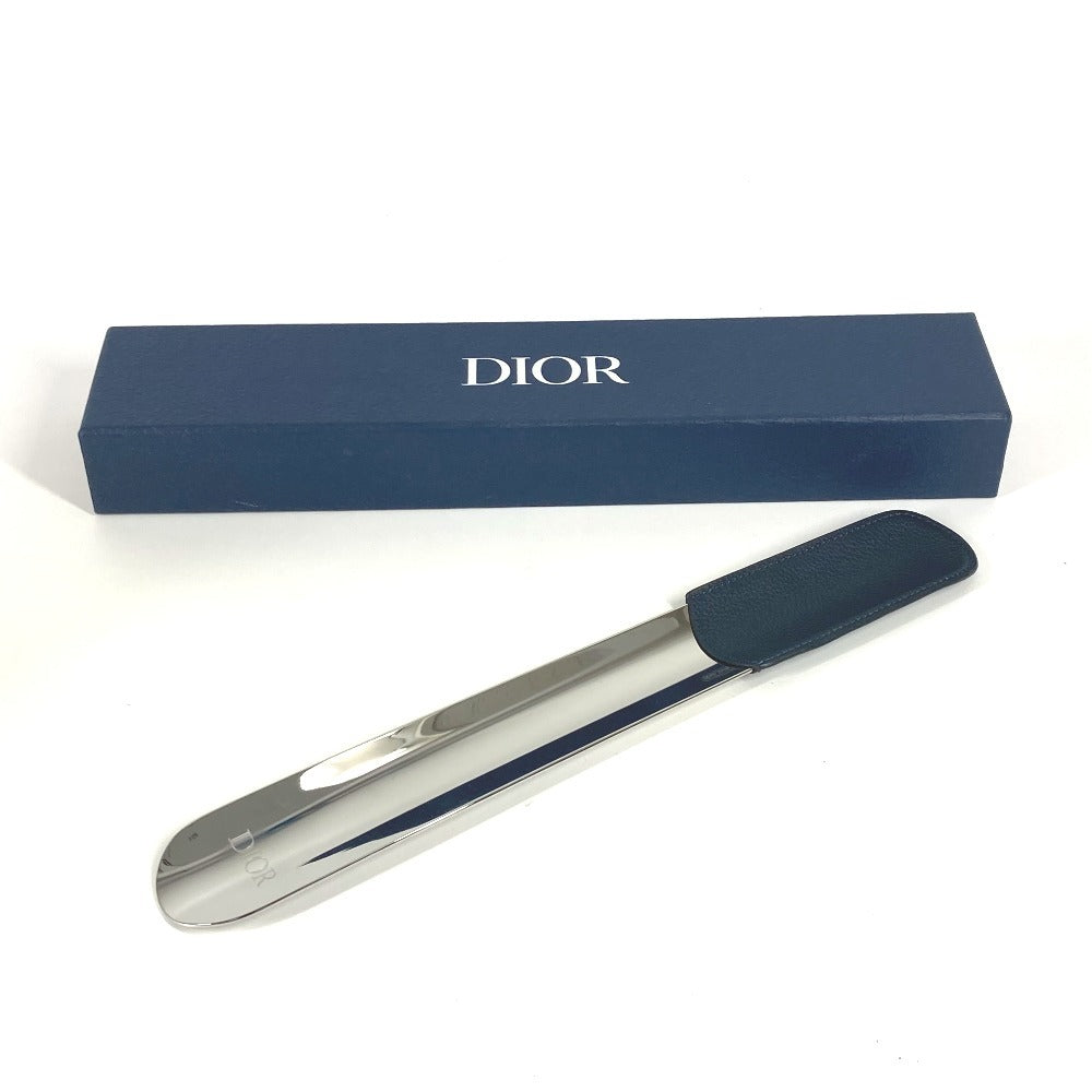 Dior ロゴ 靴ベラ インテリア シューホーン 靴べら レザー ユニセックス ネイビー