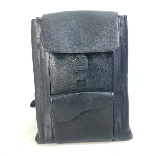 Dior 1ADBA143SSE Saddle Backpack, Leather, Men's, Black