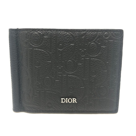 Dior 2ESBH069FLG_H00N グラビディ マネークリップ付き ウォレット 財布 2つ折り財布 レザー メンズ ブラック