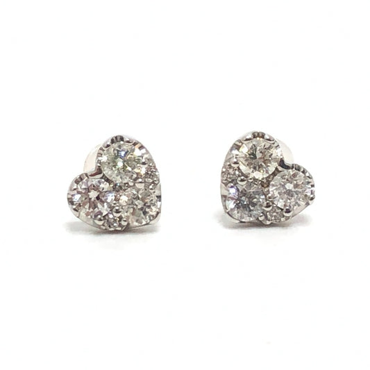 Jewelry Pt900 D0.50ct D0.50ct Heart Diamond Earrings, Earrings, Accessories, Earrings, Pt900, Women's, Silver