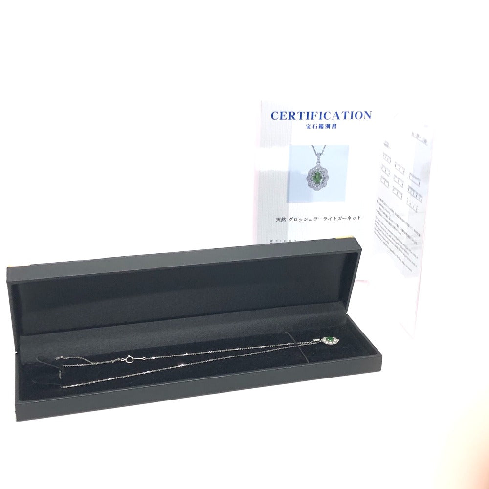 jewelry Pt900×Pt850 グロッシュラーライトガーネット 0.51ct D0.55ct アクセサリー ネックレス Pt900/Pt850 レディース シルバー - brandshop-reference