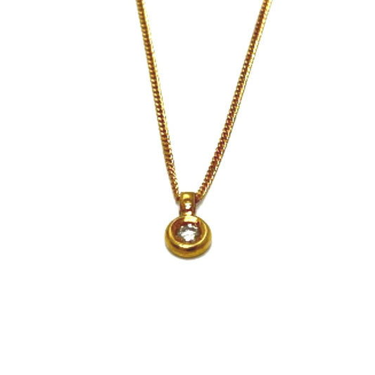 Jewelry K18 D0.05ct 1P Diamond Necklace K18YG Women's Gold