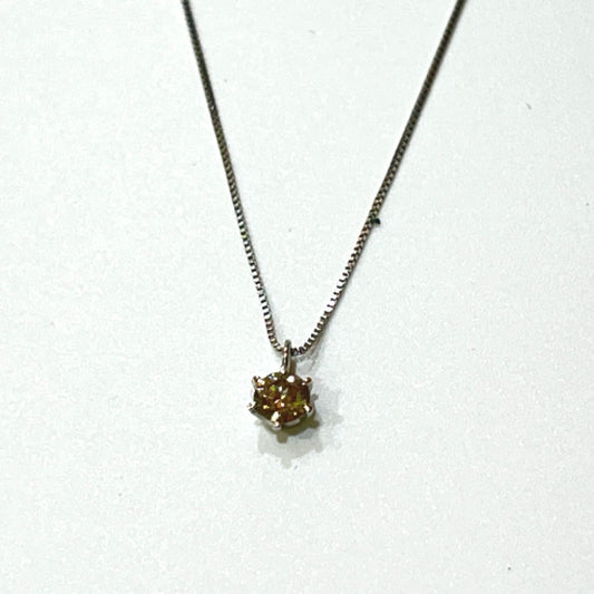Jewelry K18WG D0.20ct 1P Diamond K18 Diamond Necklace K18WG Women's Silver